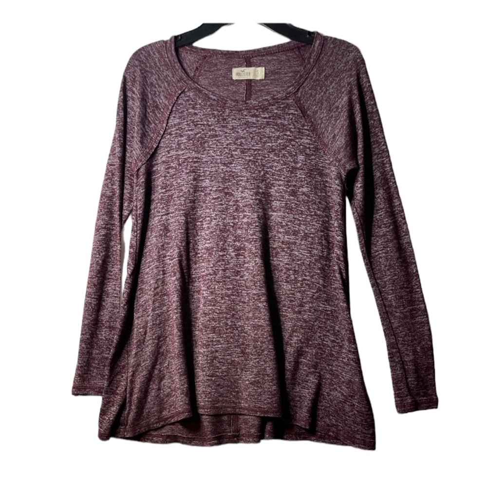 Hollister Co. Women’s Soft and Comfy Long Sleeve Shirt Marled Red/Purple S